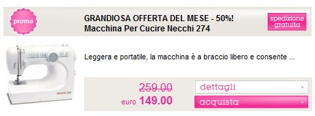 macchine-cucire-necchi esempio offerta del mese