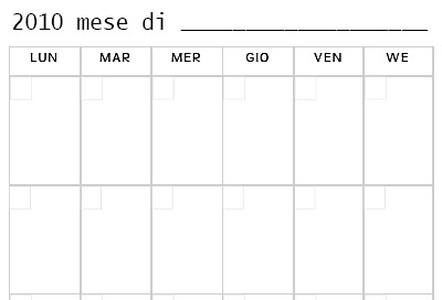 planning mensile da