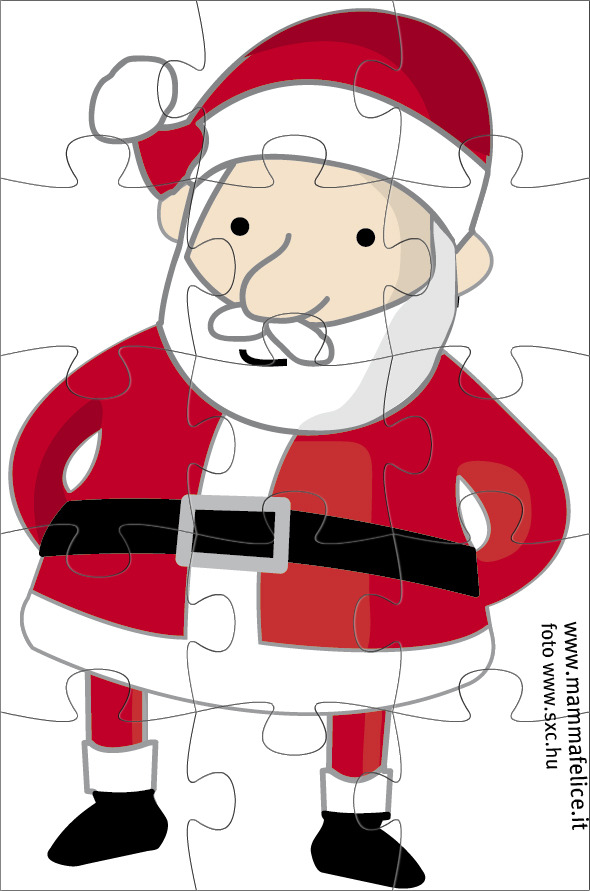 Disegni Di Natale A Quadretti.Lavoretti Di Natale Il Puzzle Di Babbo Natale Mamma Felice