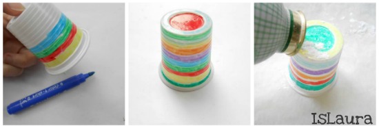 collage biccheri di plastica colorati