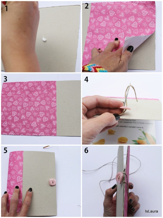 collage notebook con cartoncino