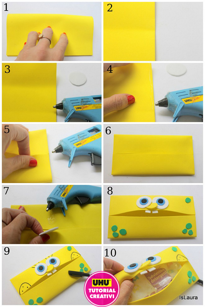 Come realizzare porta salviette in comma crepla di Spongebob Tutorial creativi