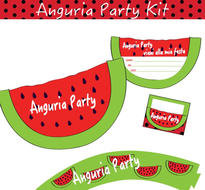 PDF stampabile di compleanno: Anguria Party Kit