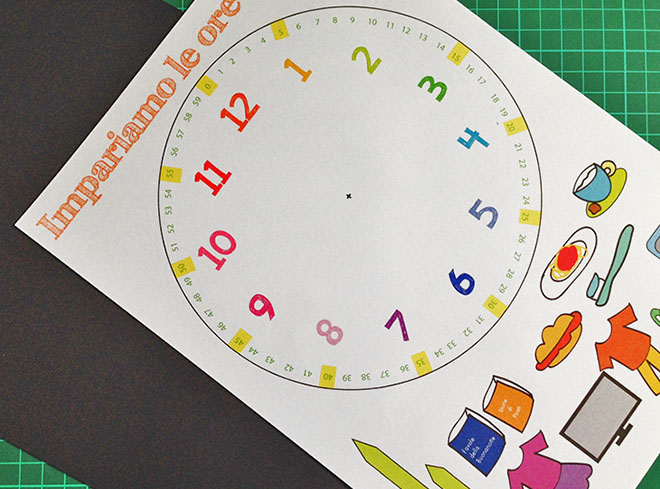 Insegnare a leggere l'orologio ai bambini: PDF da scaricare