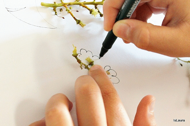 disegnare riciclando con un raspo d'uva gif animata