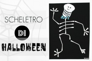 Come fare uno scheletro per Halloween con cartoncino cotton fioc