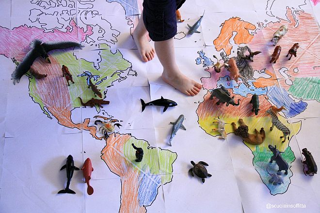 Geografia Per Bambini Giocare Con Il Planisfero Mamma Felice