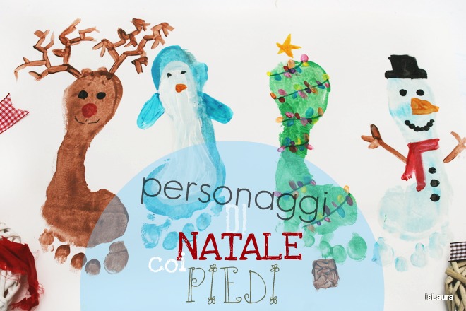 Tutorial Come realizzare personaggi di Natale con i piedini tempere per biglietti auguri