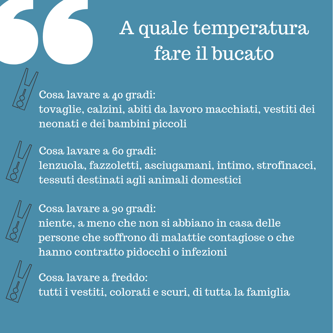 bucato, temperature di lavaggio