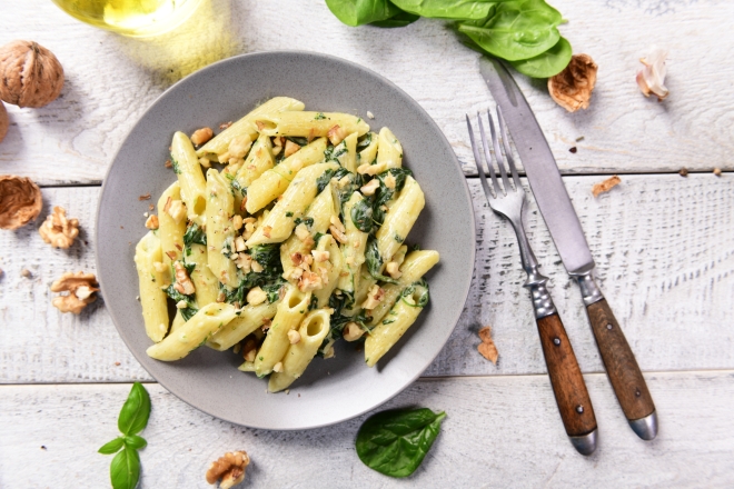 ricette vegetariane di primi piatti: spinaci e gorgonzola