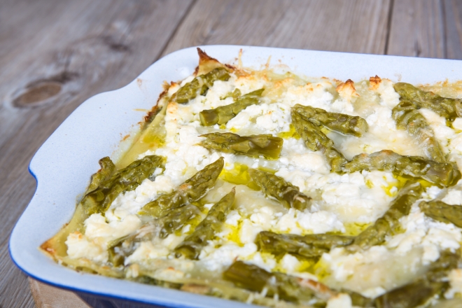 ricette vegetariane di primi piatti: lasagne ricotta e asparagi