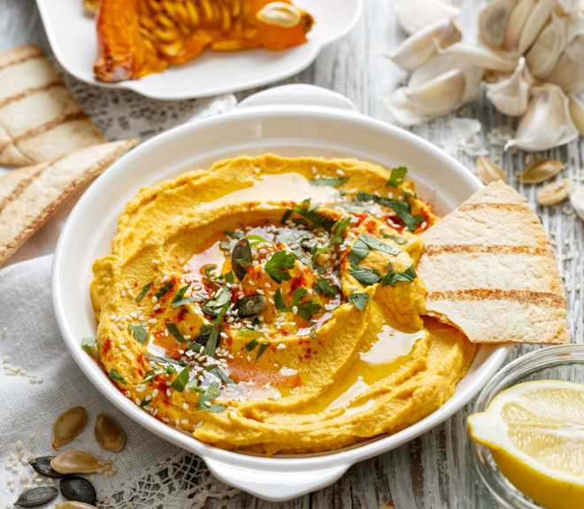 hummus di zucca e ceci