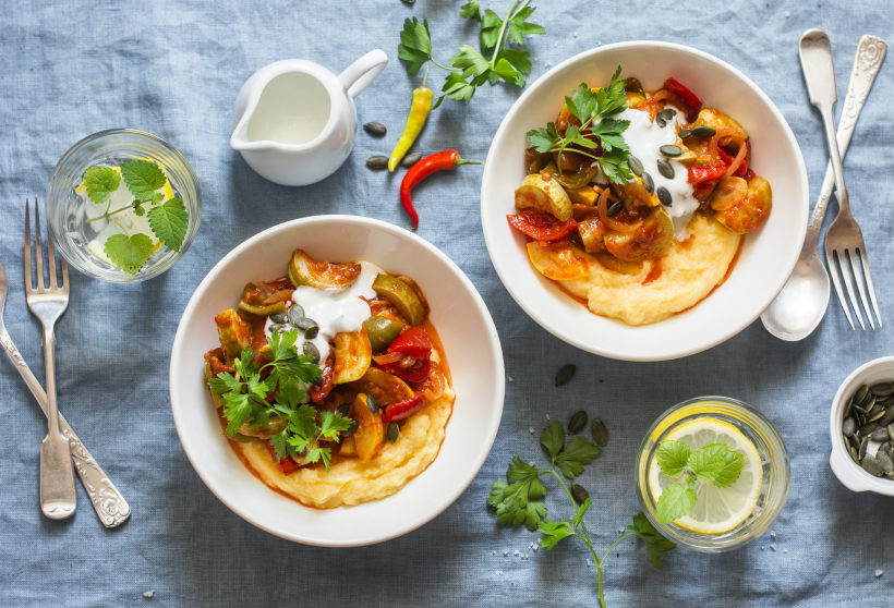 polenta con ratatouille invernale